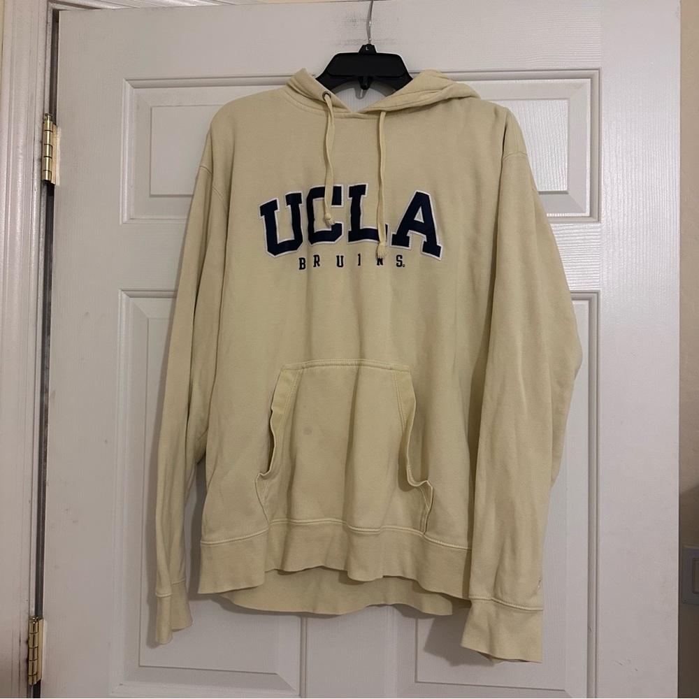 UCLA Bruins Pale Yellow Big Cotton Unisex Hoodie Hooded Sweatshirt Size Large L